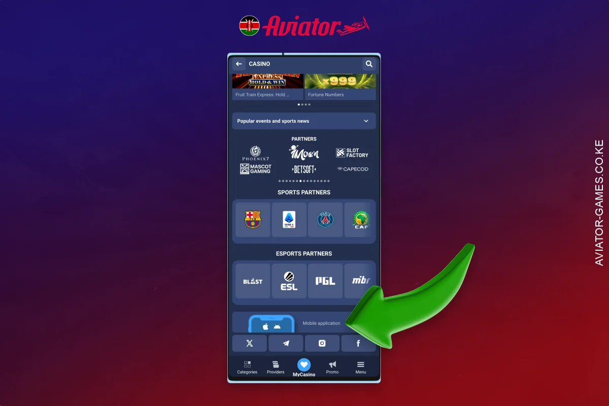 To download the Aviator app you should visit the official casino site and go to the section with applications