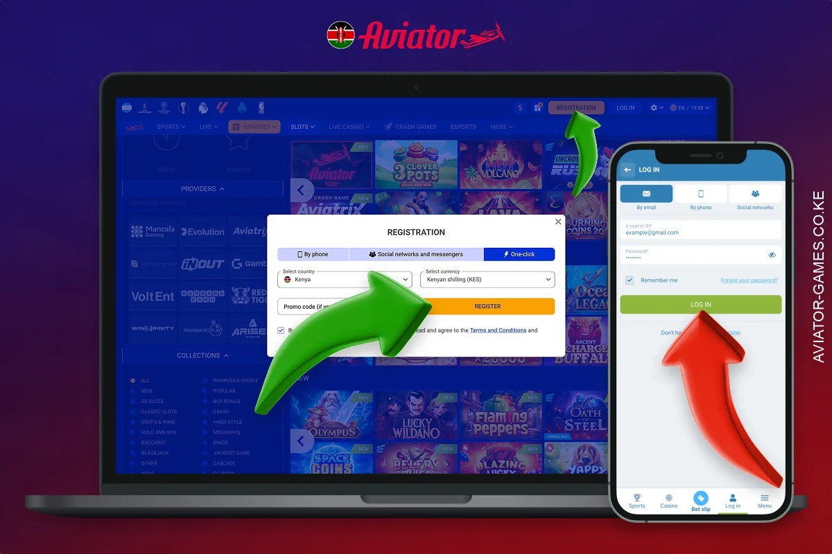 In order to start playing Aviator for real money, a user from Kenya needs to register at the casino and log into their account